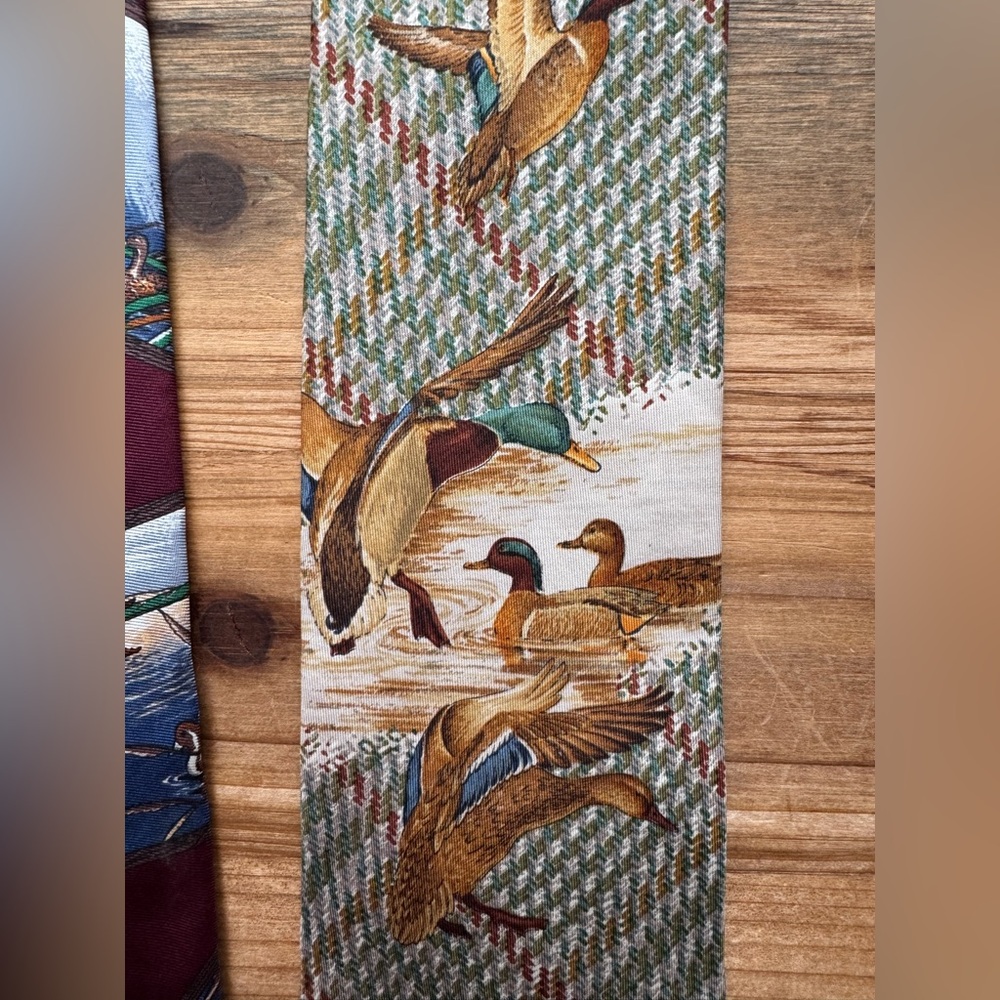 Silk 2 Piece Duck Hunting Neckties Ties - Picture 7 of 9